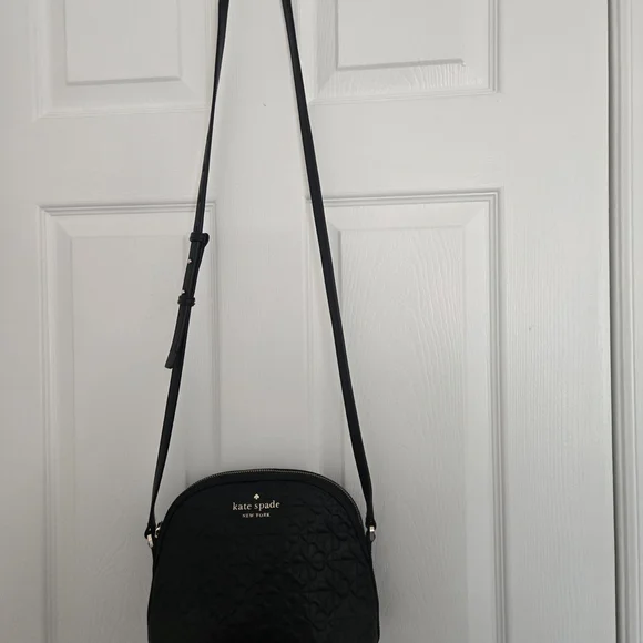 Kate Spade Black Floral Embossed Crossbody Bag - Picture 2 of 6